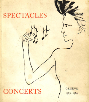 Dessin pour le programme «Spectacles et Concerts de la Ville de Genève », 1963-64